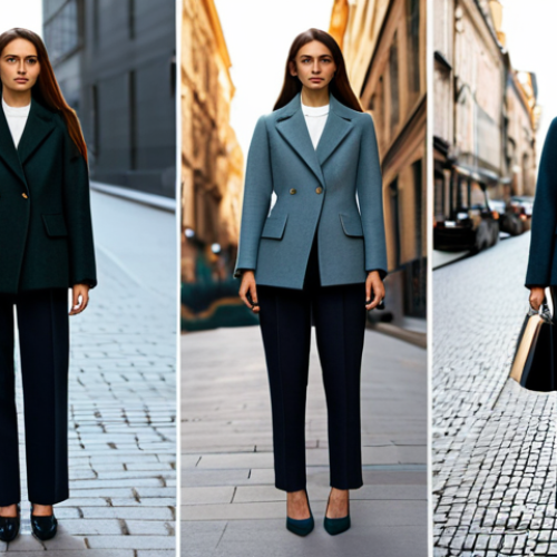 Home 18 **
A petite woman in a tailored short wool coat, paired with high-waisted trousers. She is standing in a well-lit urban street, showcasing a proportional figure and stylish, appropriate attire. The color palette is tonal, emphasizing vertical lines to elongate her silhouette. Fully clothed, safe for work, modest fashion, professional photography, perfect anatomy, natural proportions, appropriate content.
**
