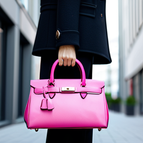 Home 16 여성 데일리백 추천 - Colorful Statement Bag**
"A professional fashion blogger showcasing a vibrant pink handbag, fully c...